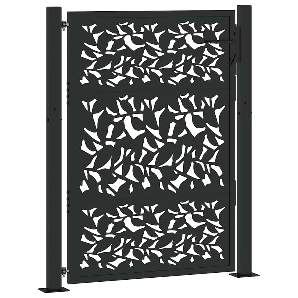 Gartentor Schwarz 100x100 cm Stahl Lichtdesign