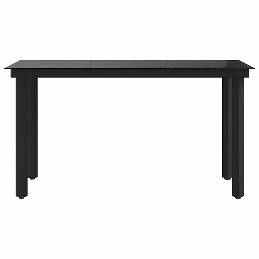 Garten-Esstisch Schwarz 160x80x74 cm Stahl und Hartglas