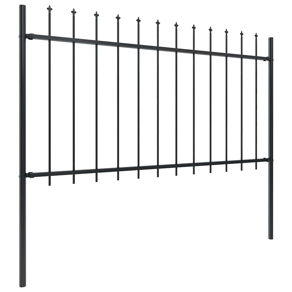 Gartenzaun Woerden mit Speerspitze Stahl 181 x 60 cm Schwarz
