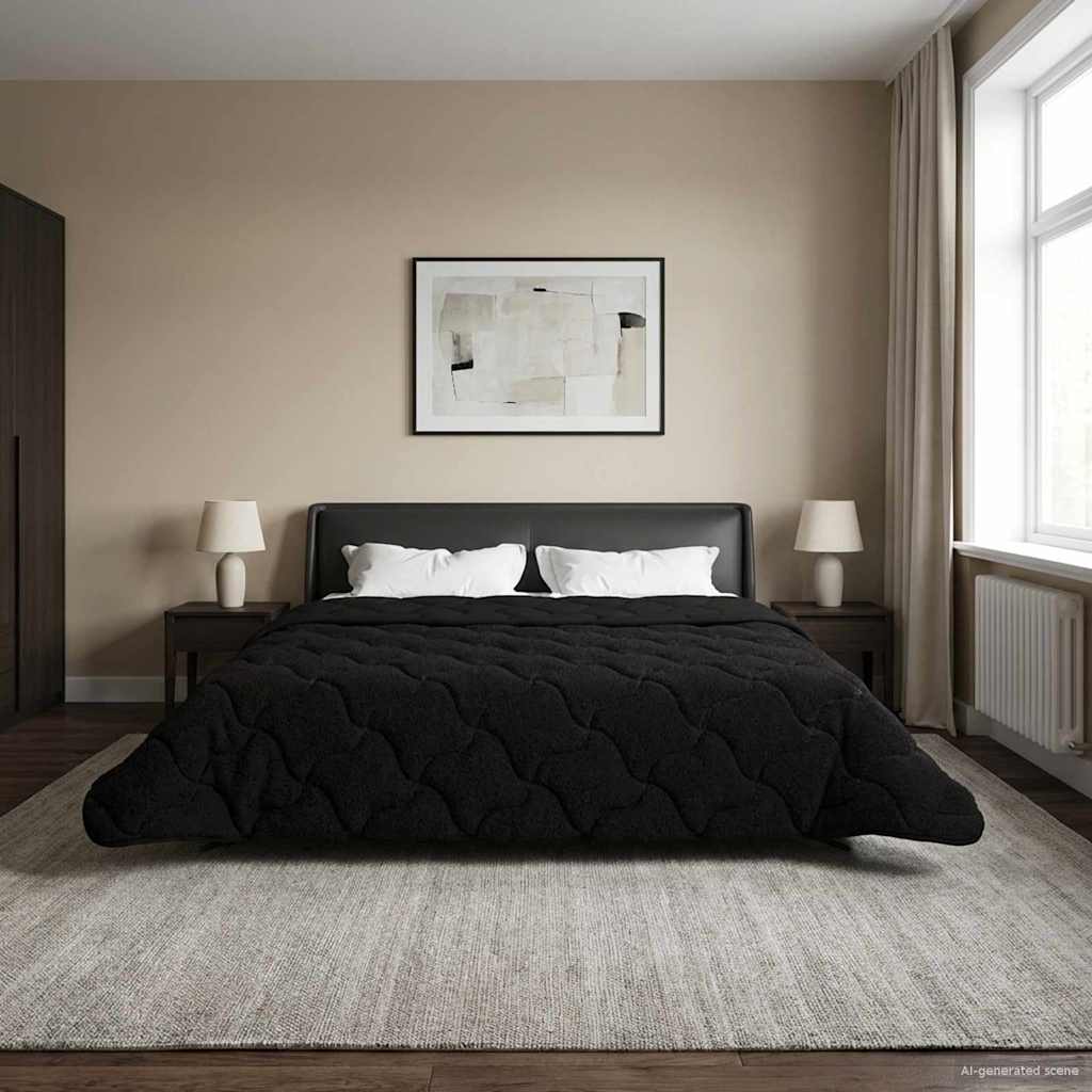 Winterbettdecke Gepolstert Anthrazit 135 x 200 cm