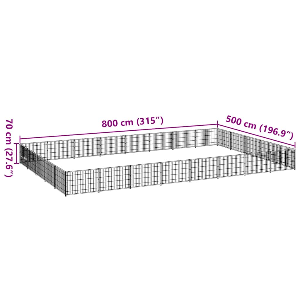 Hundezwinger Schwarz 4 m² Stahl