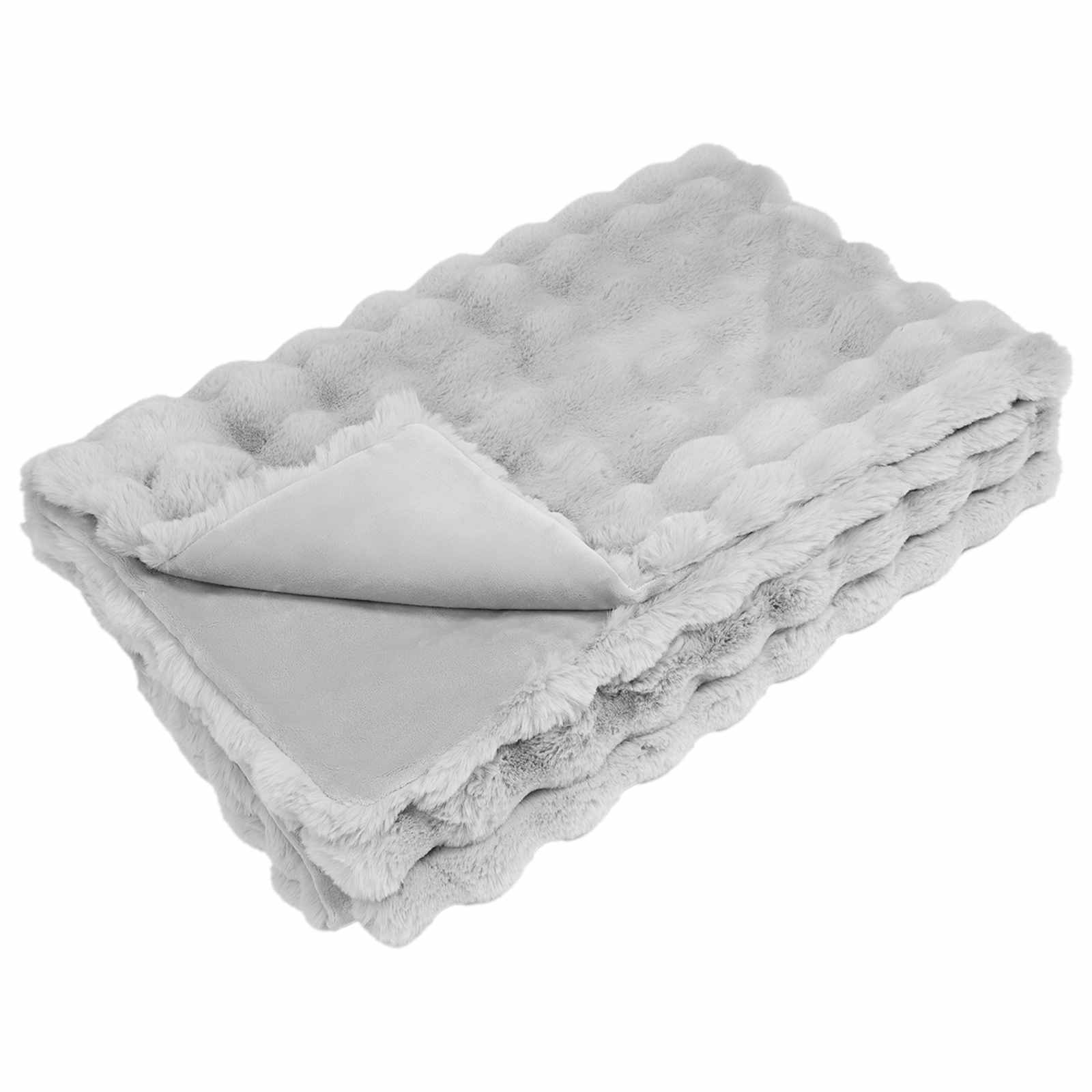 Rutschfeste Decke aus Kunstkaninchenfell Olite Beige Polyester