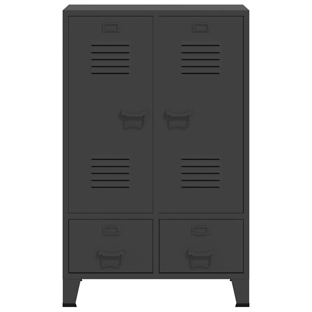 Kleiderschrank Metall Industrie-Stil 67 x 35 x 107 cm Schwarz
