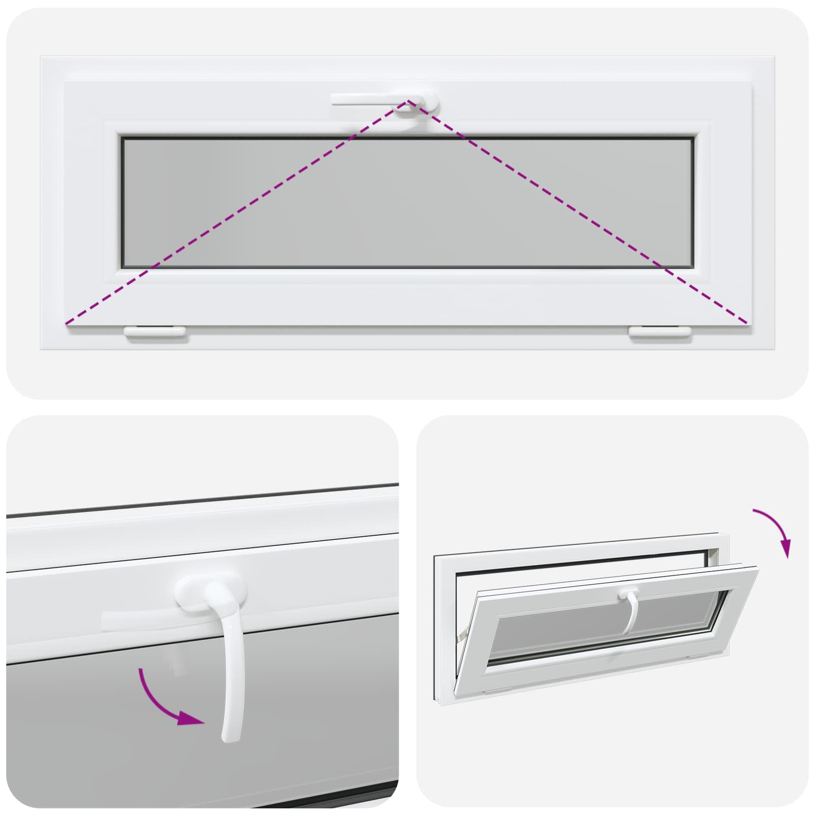 Kellerfenster RISOR 60 x 40 cm PVC und Glas Weiß