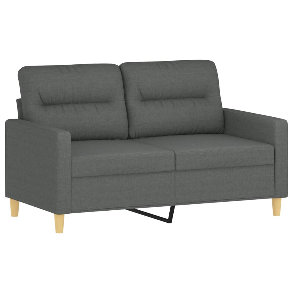3-tlg. Sofagarnitur mit Kissen Creme Stoff
