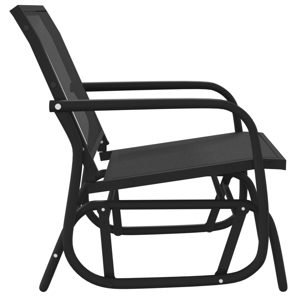 Garten-Schaukelstuhl Schwarz 61x76x87 cm Textilene & Stahl