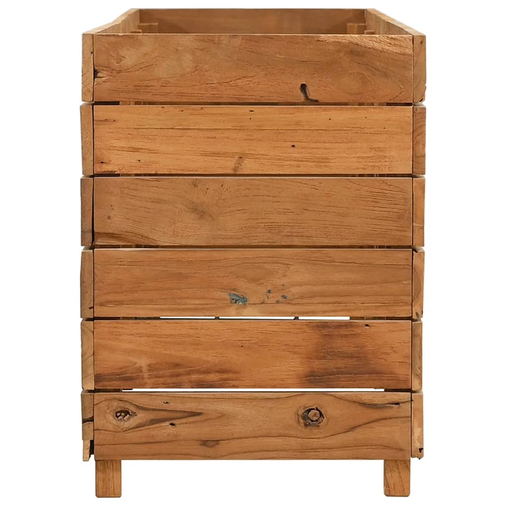 Hochbeet 100x40x72 cm Teak Altholz und Stahl