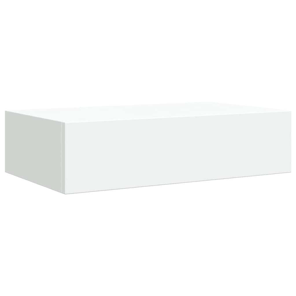 Wandregal mit Schublade Weiß 40x23,5x10 cm MDF
