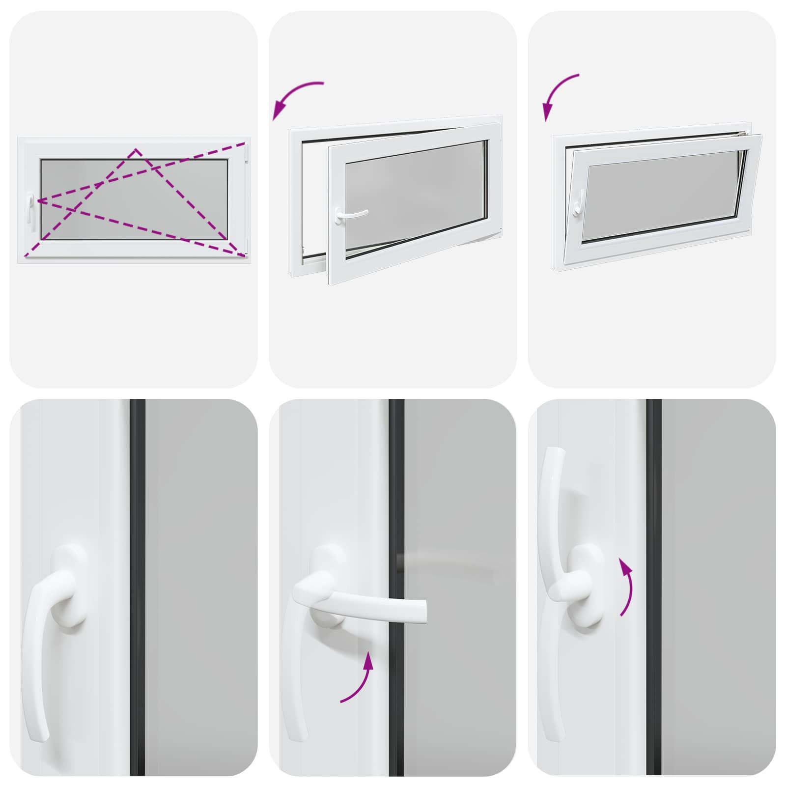Kellerfenster RISOR 50 x 50 cm PVC und Glas Weiß