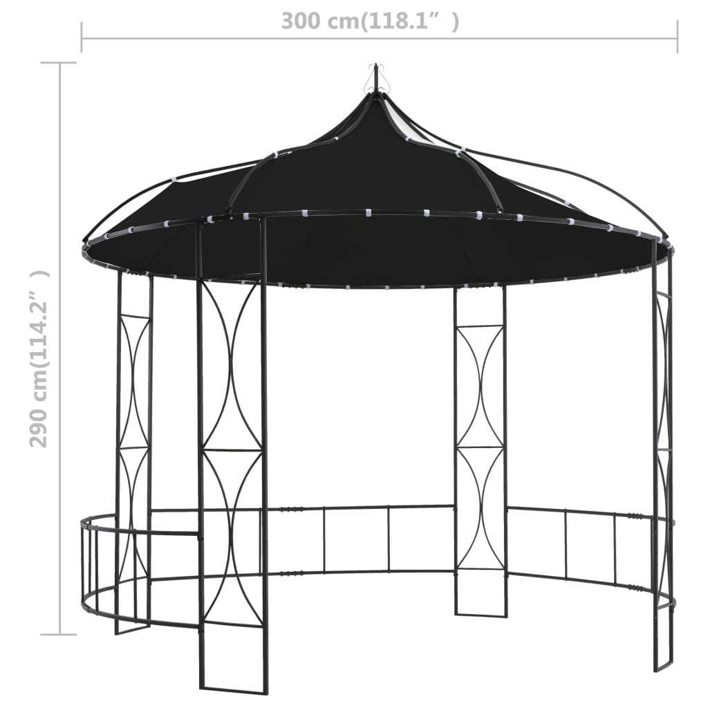 Pavillon 300 x 290 cm Weiß Rund