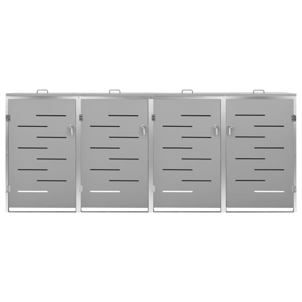 Mülltonnenbox für 3 Tonnen 207x77,5x112,5 cm Edelstahl
