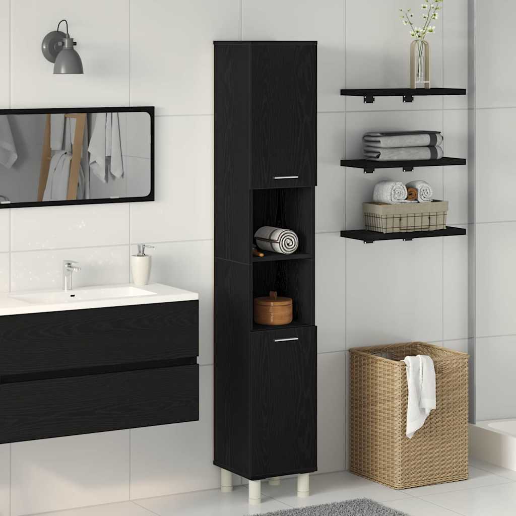 Badezimmerschrank Weiß 30x30x179 cm Holzwerkstoff