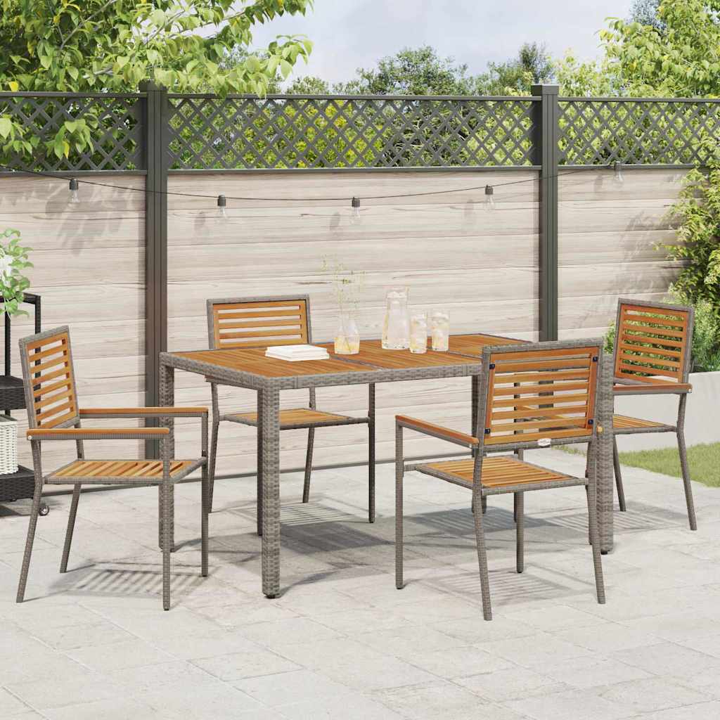 Garten Stapelstühle 4 pcs Braun und Schwarz 54 x 56 x 90 cm