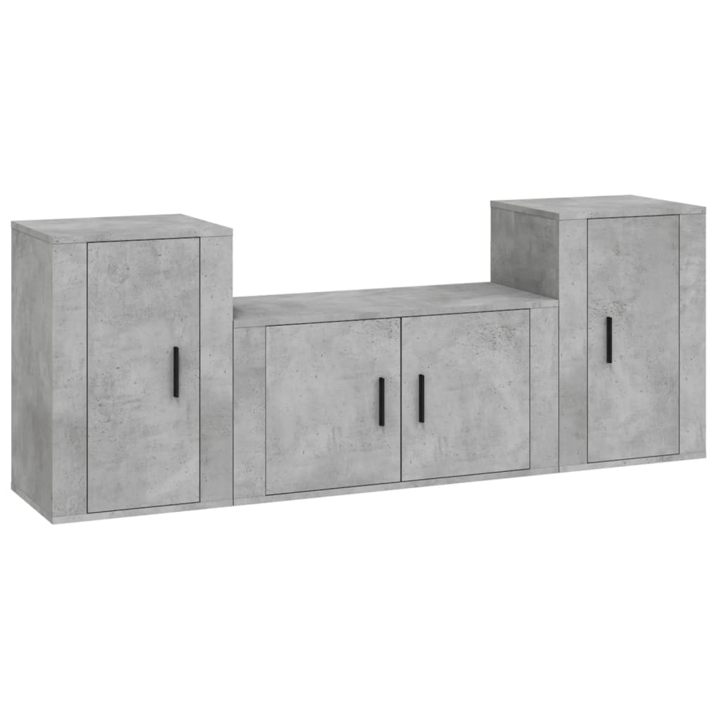 3-tlg. TV-Schrank-Set Weiß Holzwerkstoff