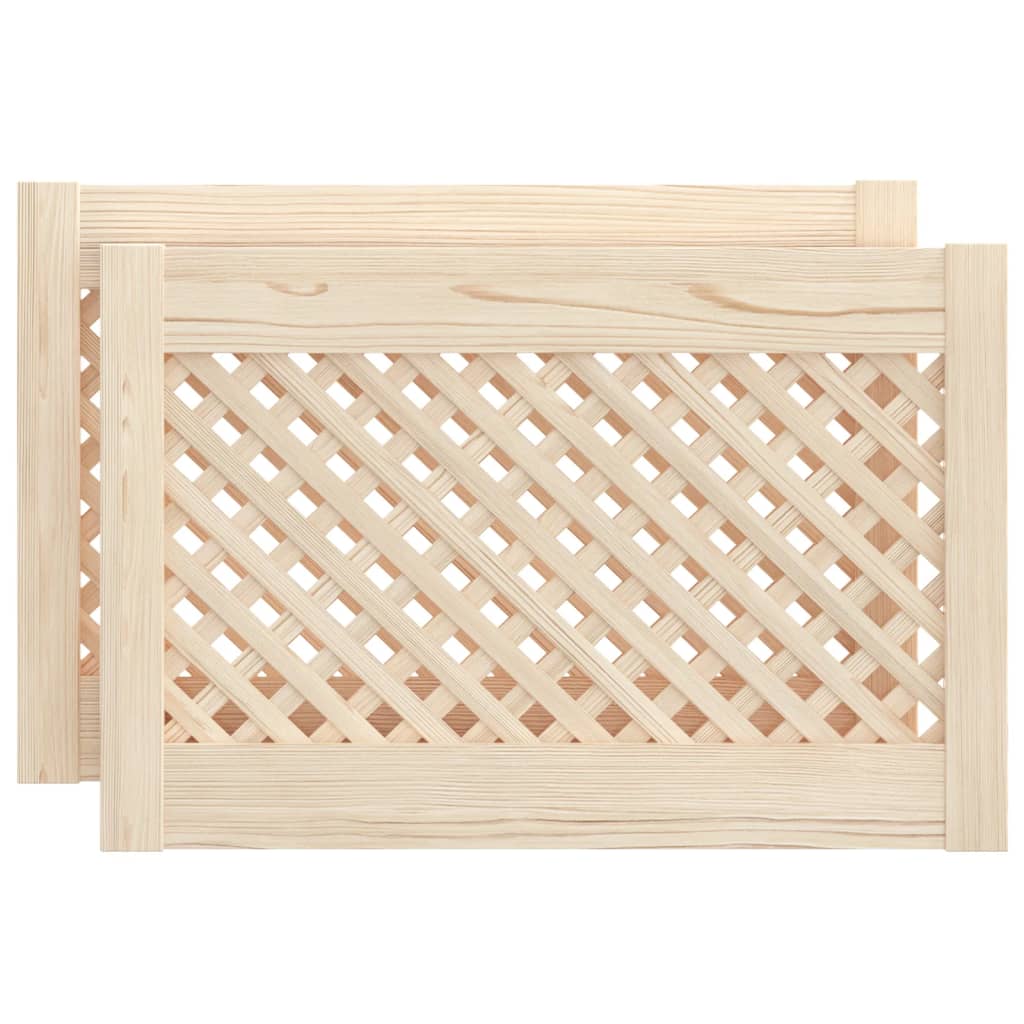Schranktüren 2 Stk. Gitter-Design 39,5x39,5cm Massivholz Kiefer