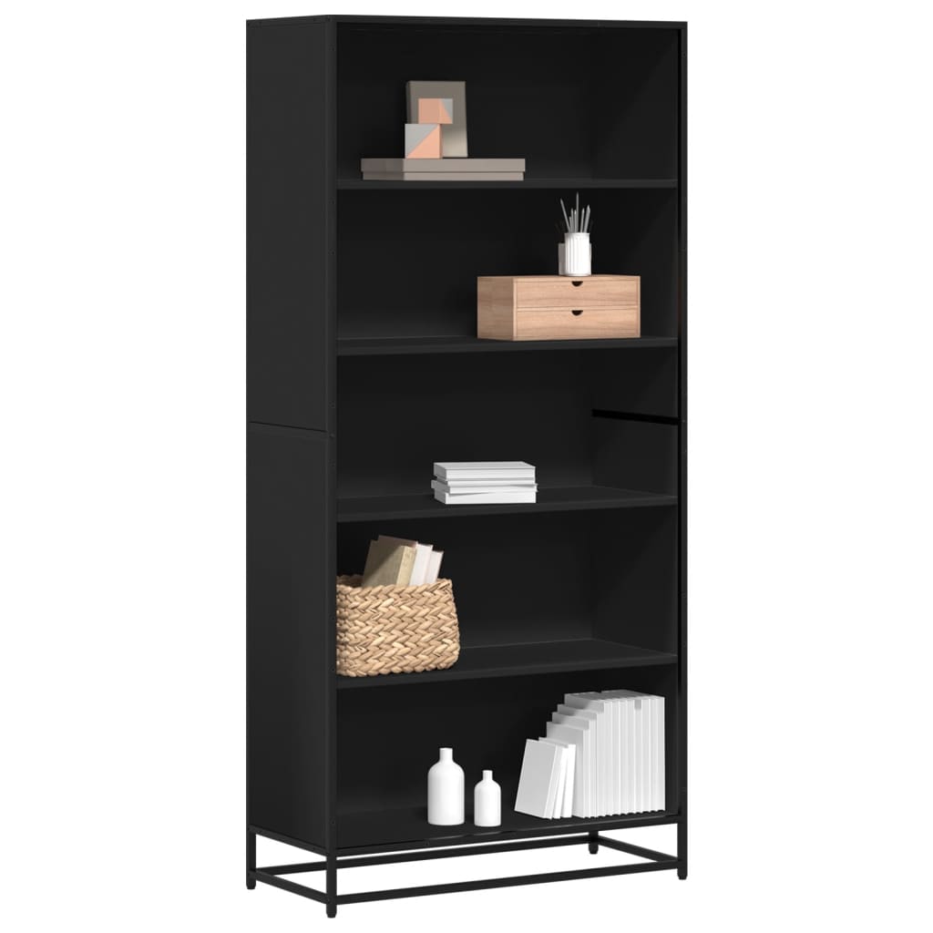 Bücherregal Schwarz 60x35x139 cm Holzwerkstoff