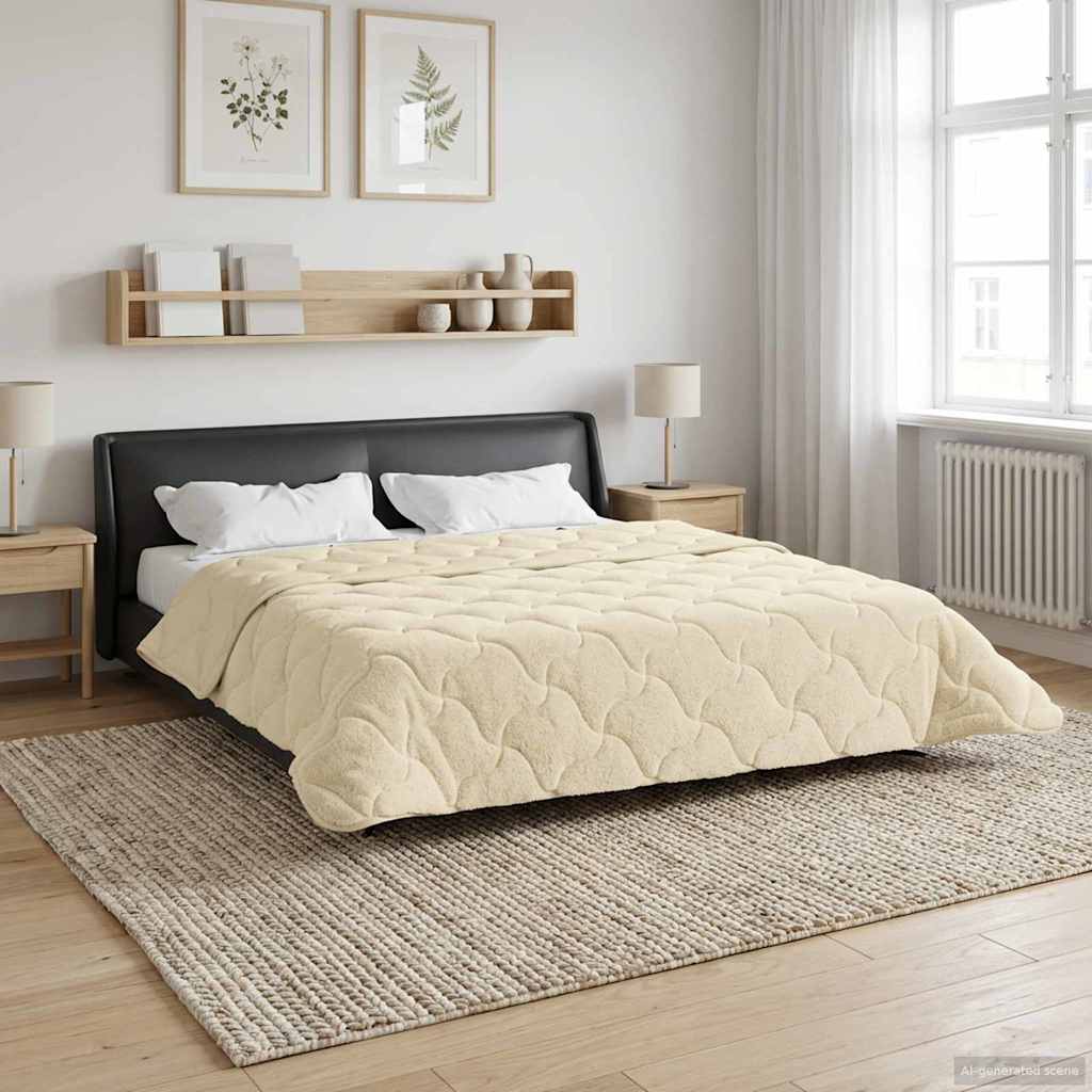 Sommerdecke Anthrazit 135 x 200 cm Mikrofaser und Teddy-Fleece