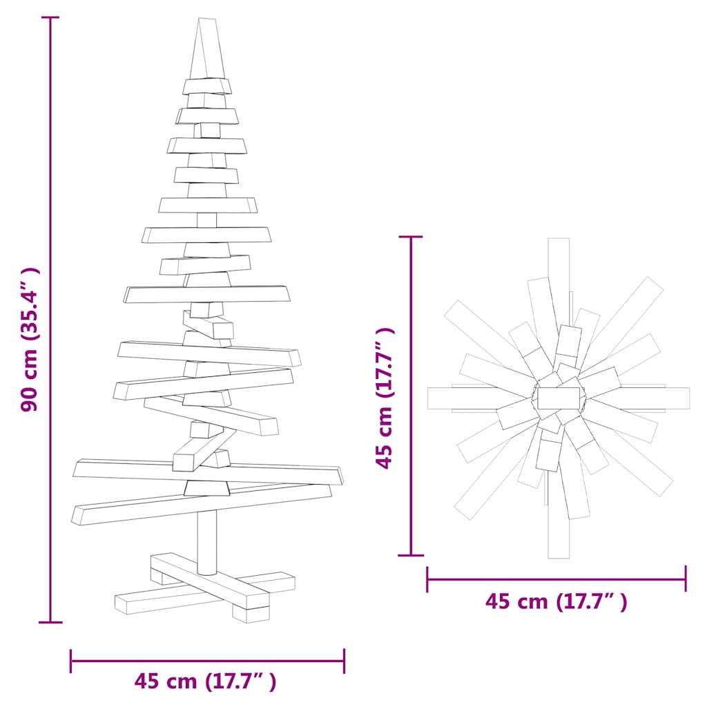 Weihnachtsbaum Holz zum Schmücken 60 cm Massivholz Kiefer