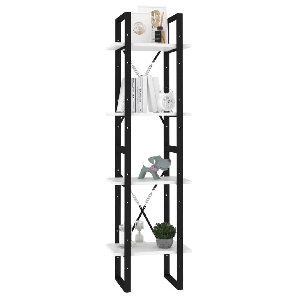 Bücherregal 2 Fächer Weiß 40x30x70 cm Holzwerkstoff