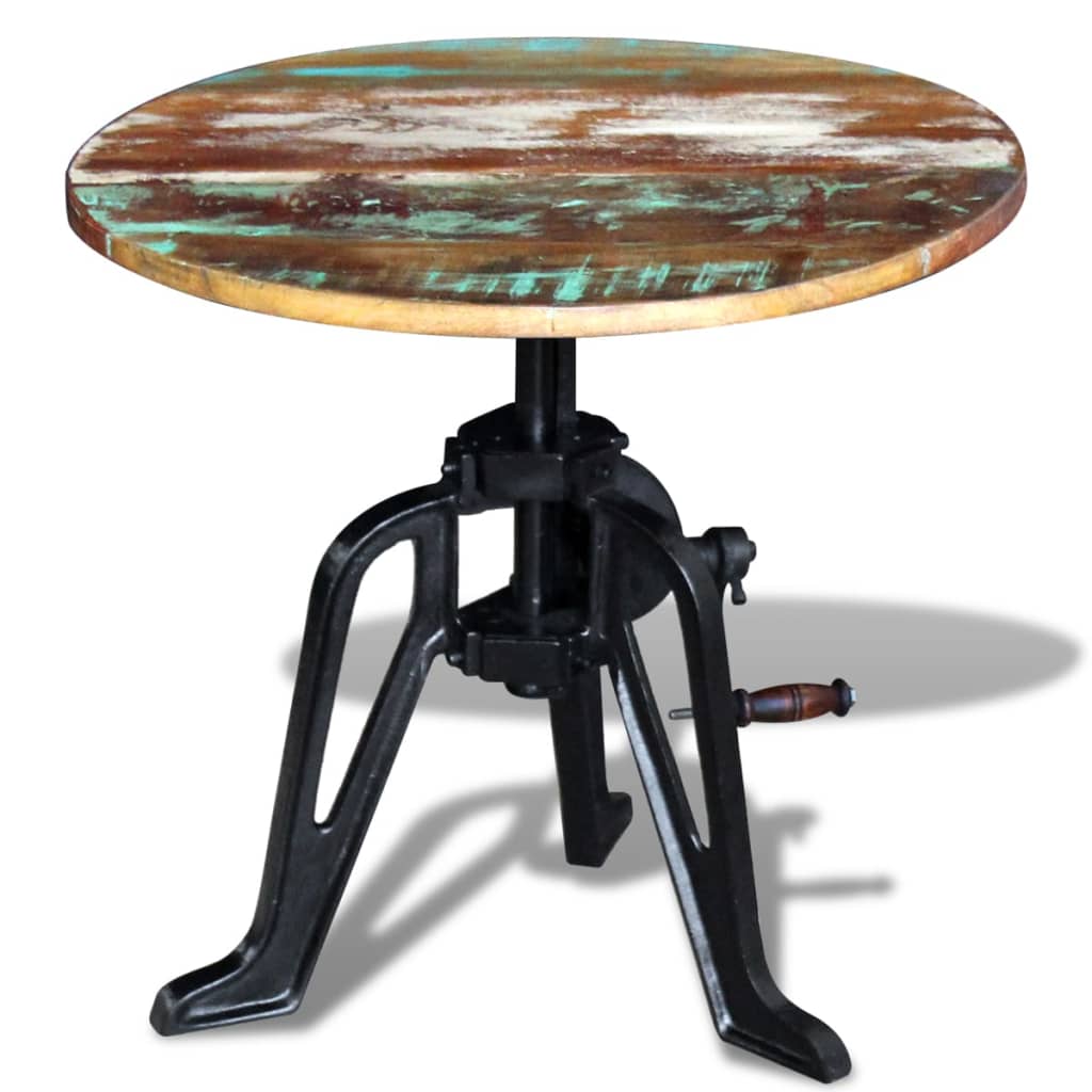 Beistelltisch 60×(46-63) cm Massivholz Mango und Gusseisen