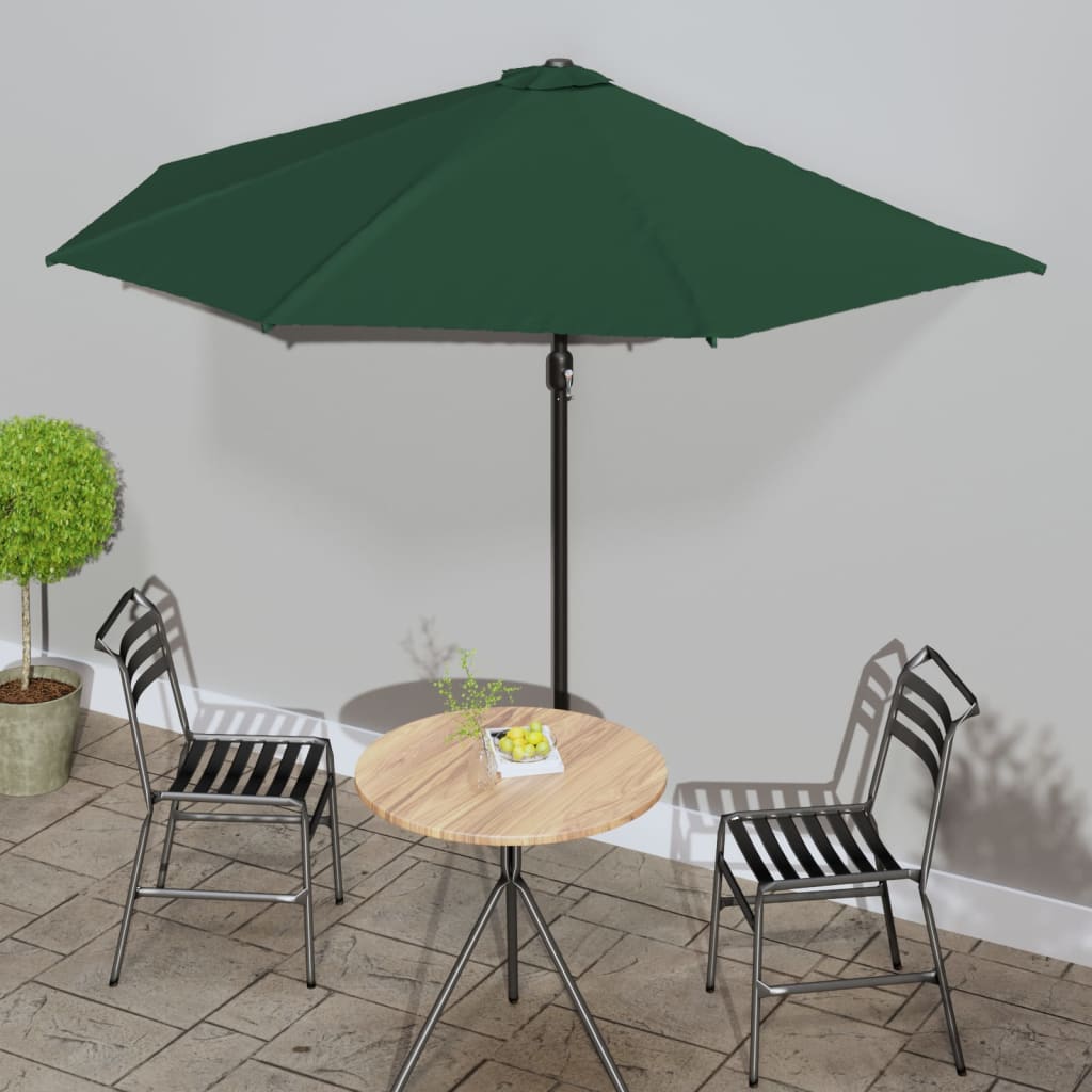 Balkon-Sonnenschirm Alu-Mast Bordeauxrot 270x144x222cm Halbrund