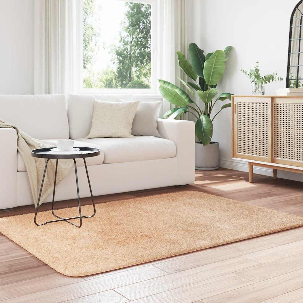 Teppich Shaggy Hochflor NAVARRA Beige 60x100 cm Polyester