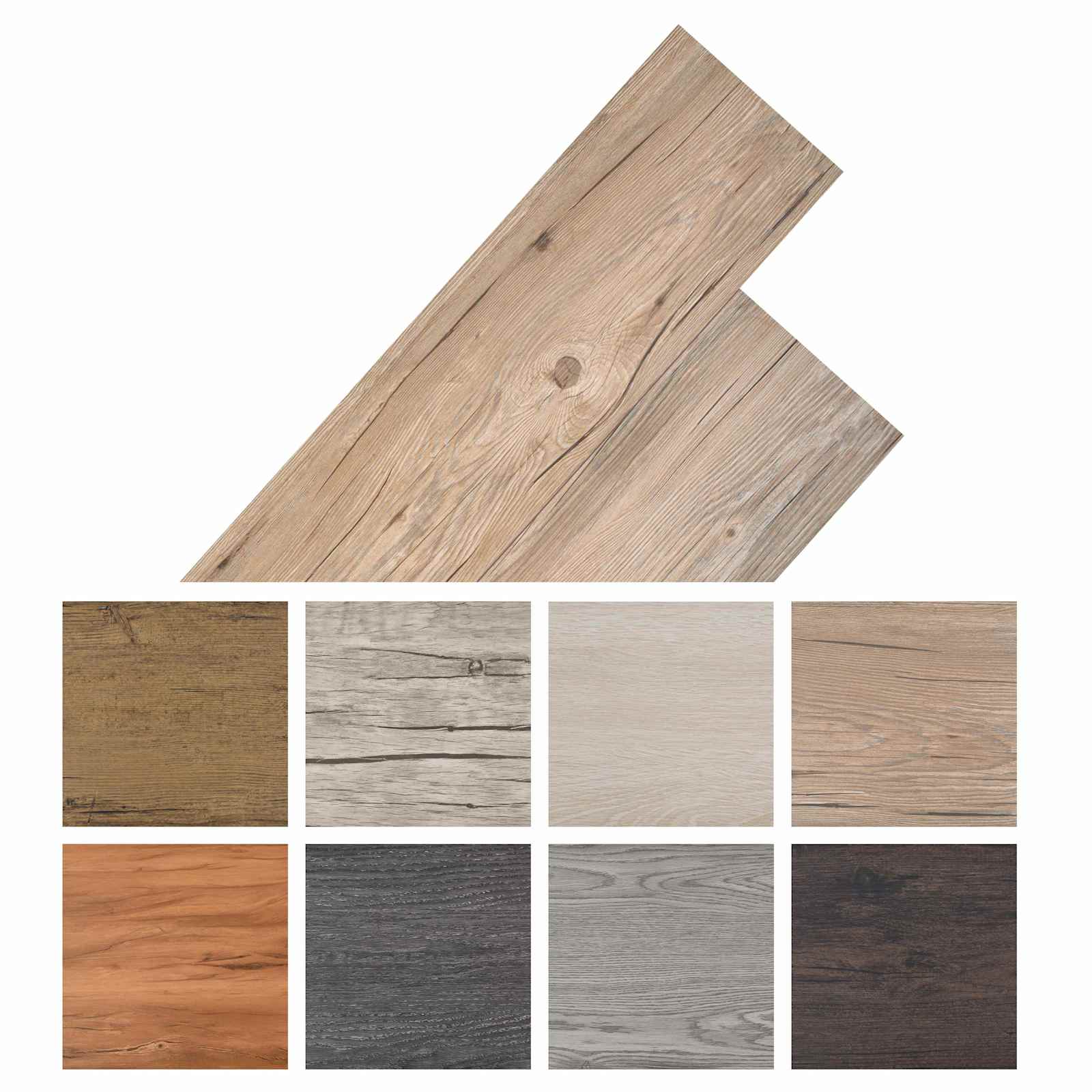 Bodenplanken 18 pcs Walnussbraun 5,26 m² PVC