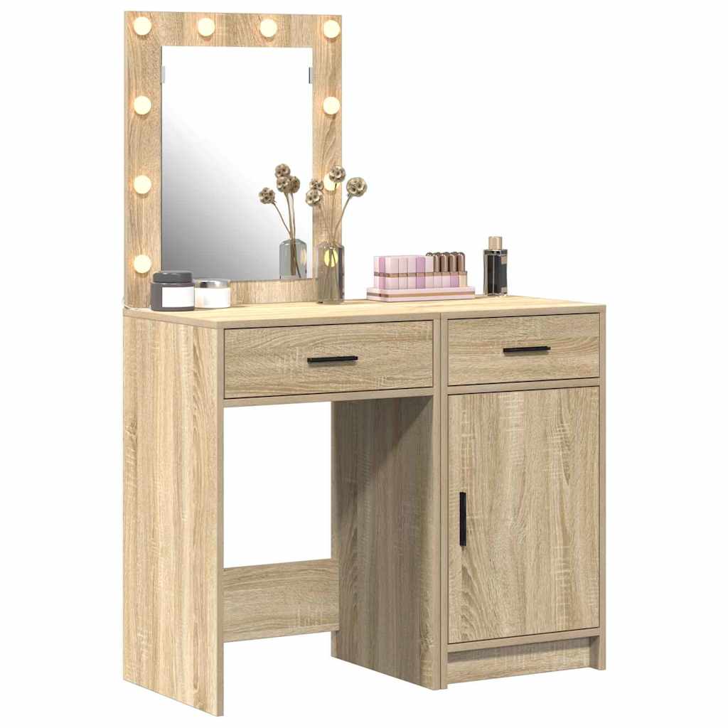 Schminktisch mit Tür 2 pcs Weiß 50 x 41 x 135 cm Holzwerkstoff