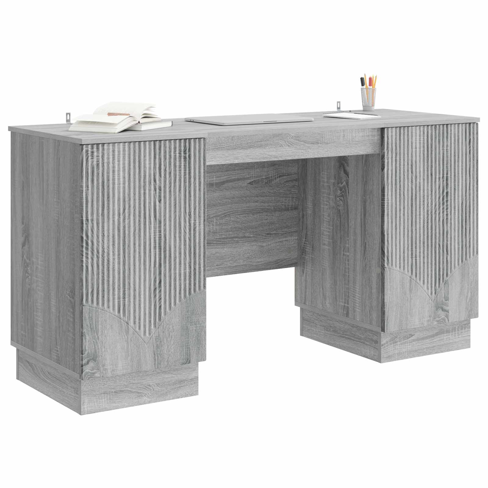 Schreibtisch mit Regal Schwarz 142,5 x 50 x 75 cm Holzwerkstoff