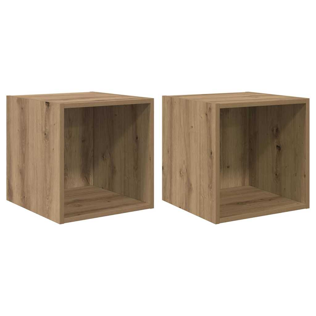 Wandschränke 2 Stk. Weiß 37x37x37 cm Holzwerkstoff