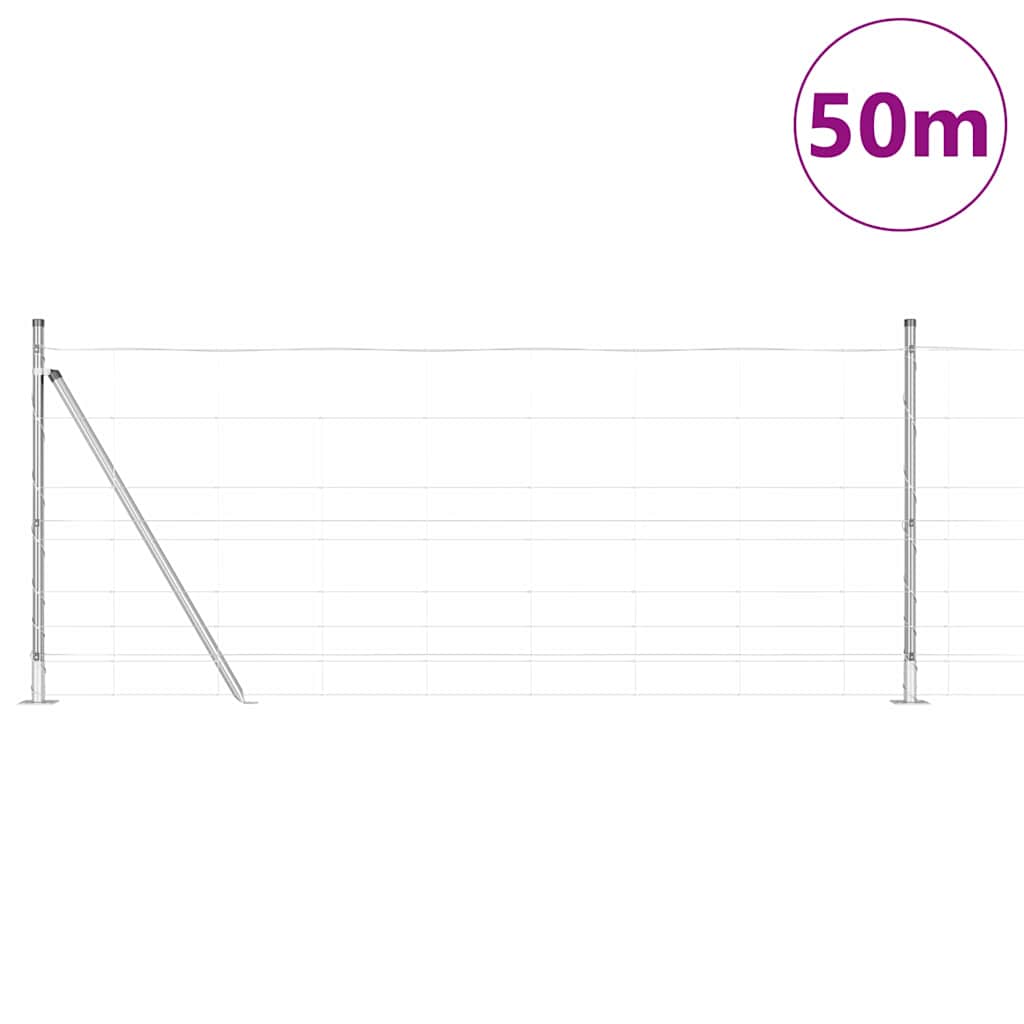 Ground Fix Geschweißter Drahtzaun 25 x 0,8 m Silber Netz