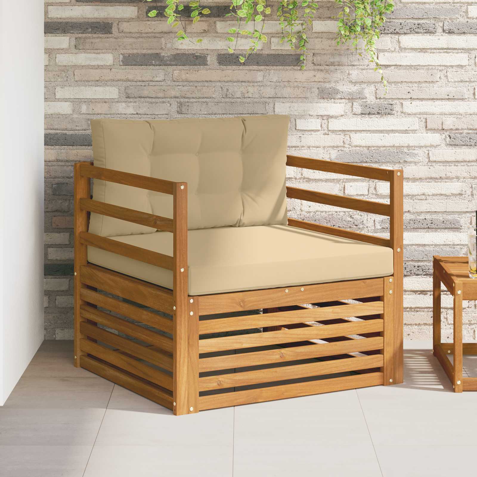 2 Stück Outdoor-Sofa Natur