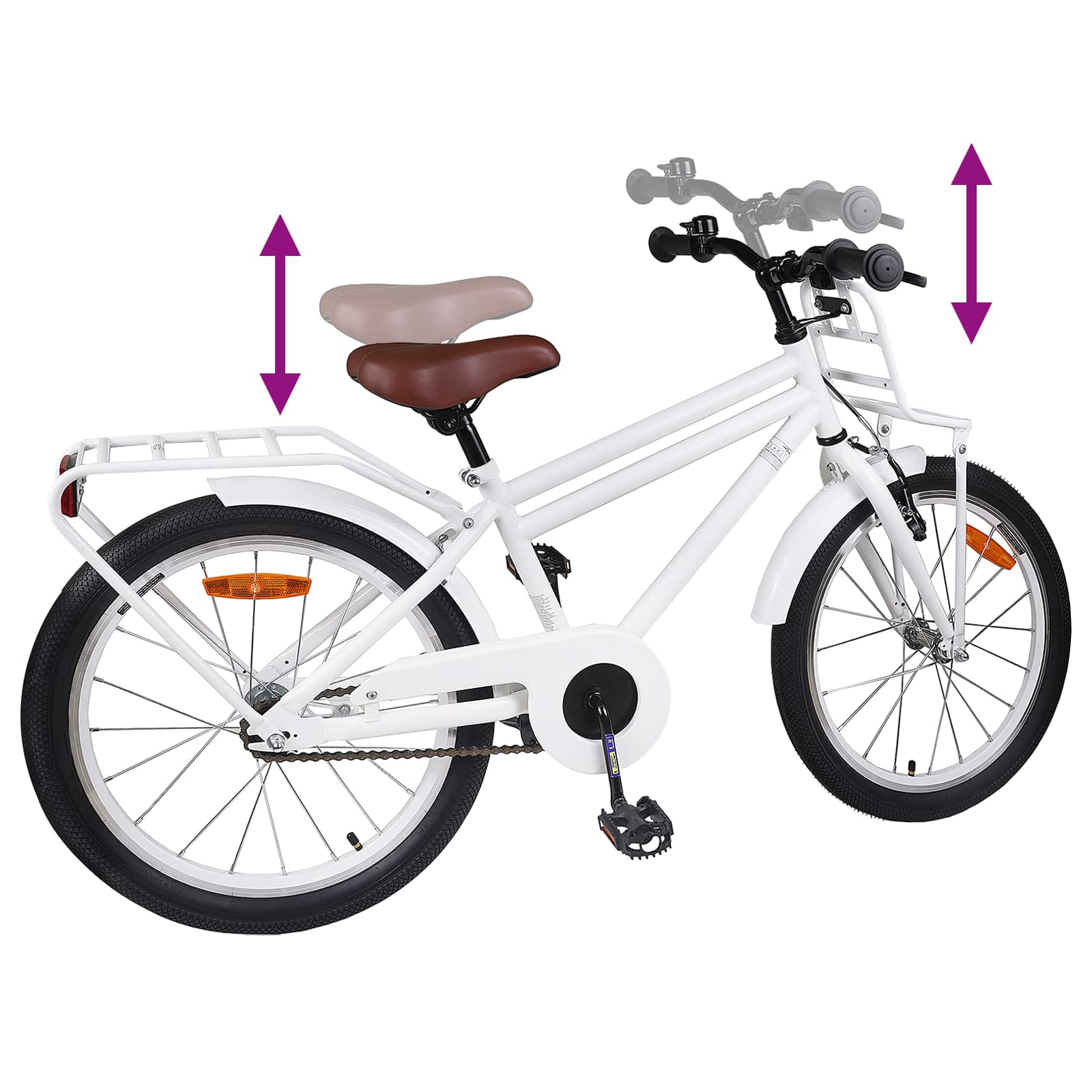 Kinderfahrrad 12 Zoll für 2-4 Jahre alt Schwarz