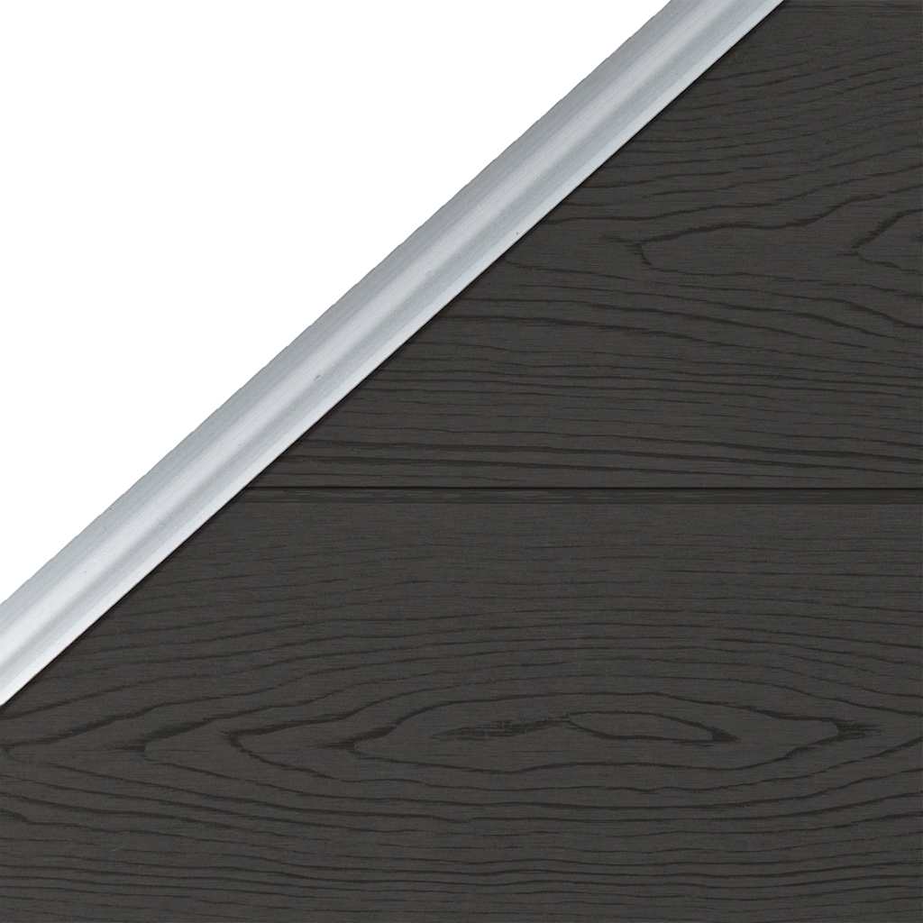 Zaunelement WPC 180x186 cm Schwarz
