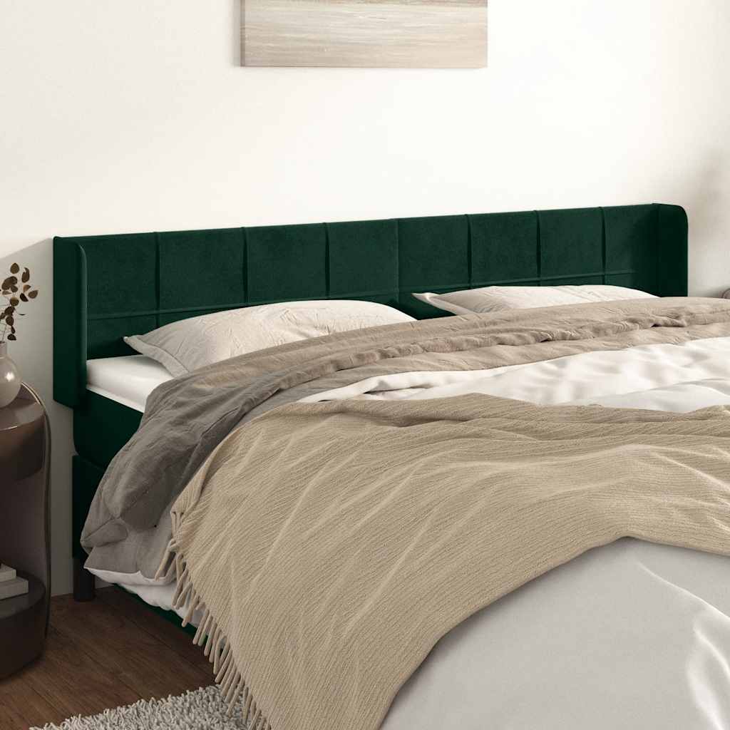 Kopfteil mit Ohren Dunkelblau 93x16x78/88 cm Samt