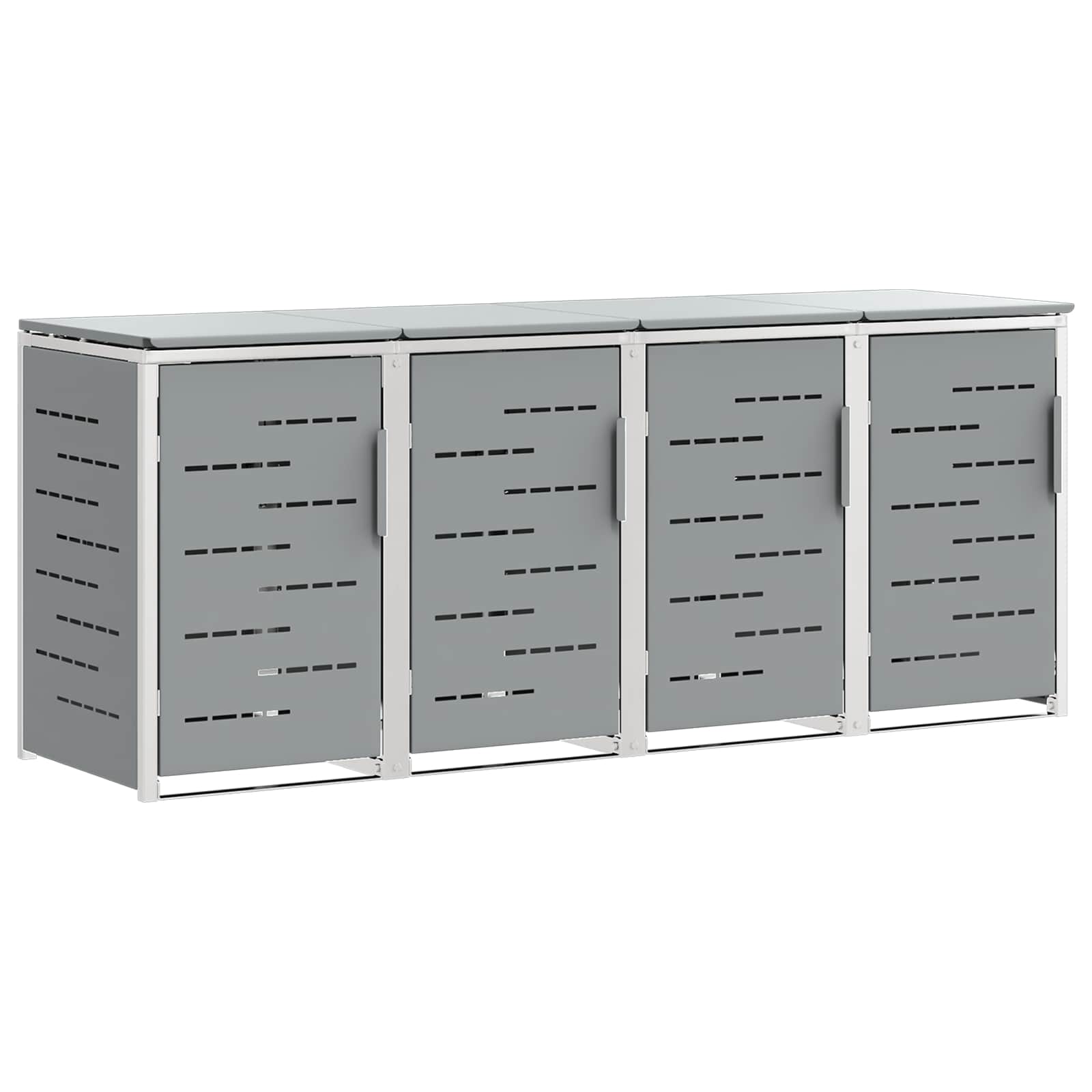 Mülltonnenbox for 2 Bins 240L Edelstahl Schwarz