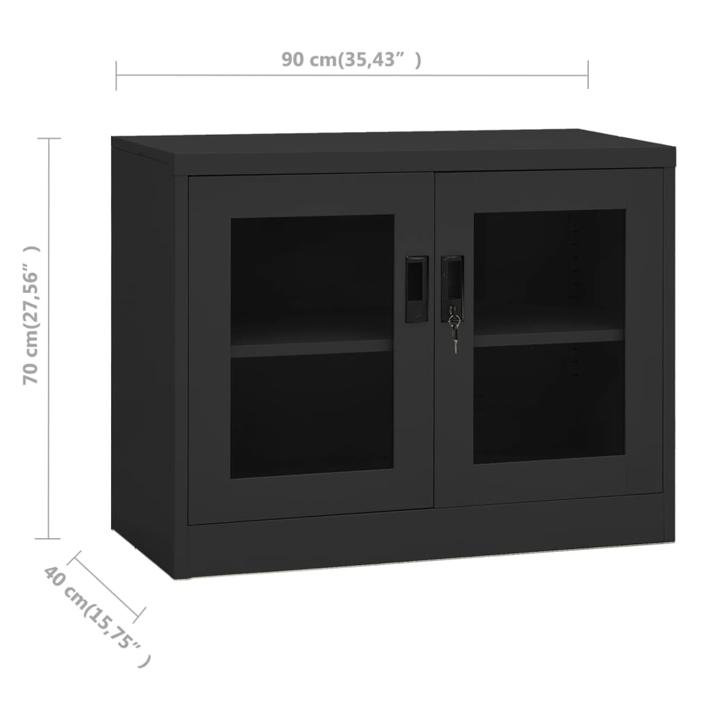 Büroschrank Weiß 90x40x70 cm Stahl
