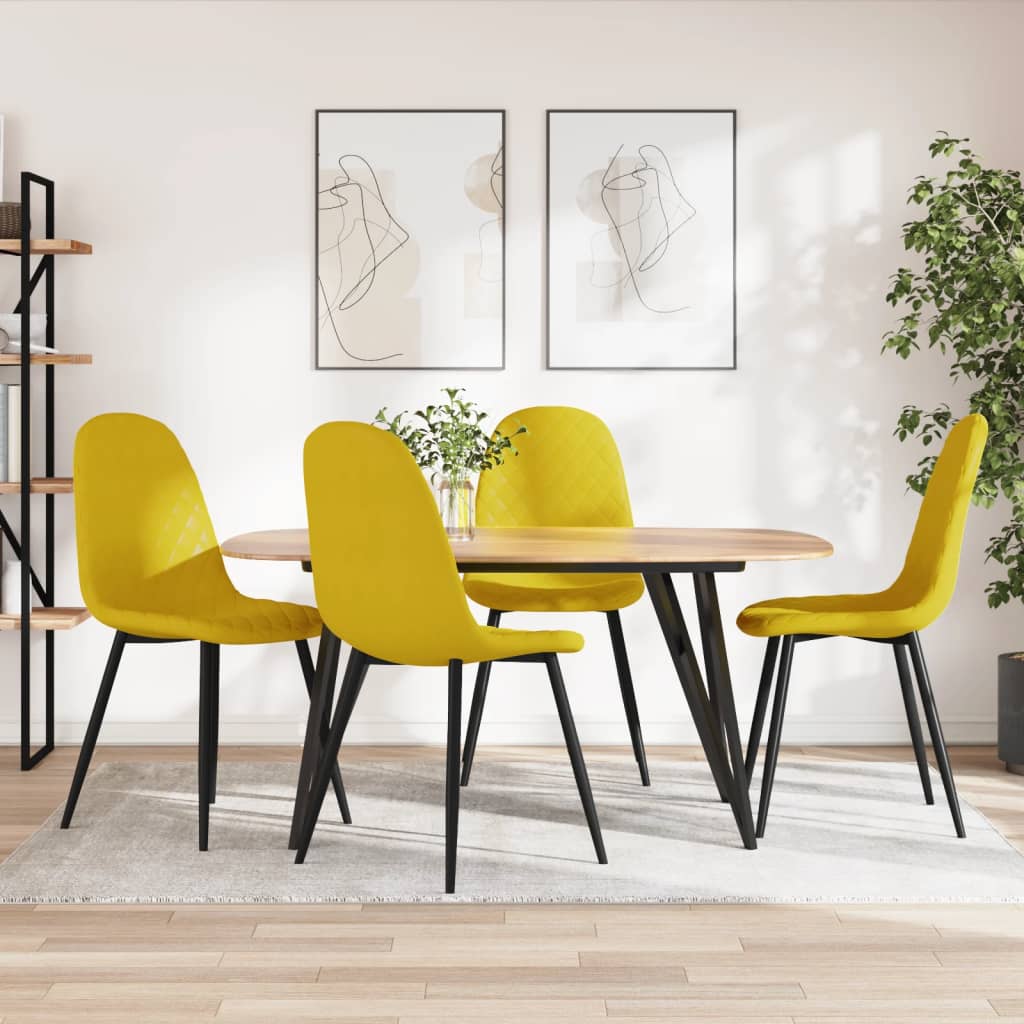 Esszimmerstühle 4 Stk. Cremeweiß Samt