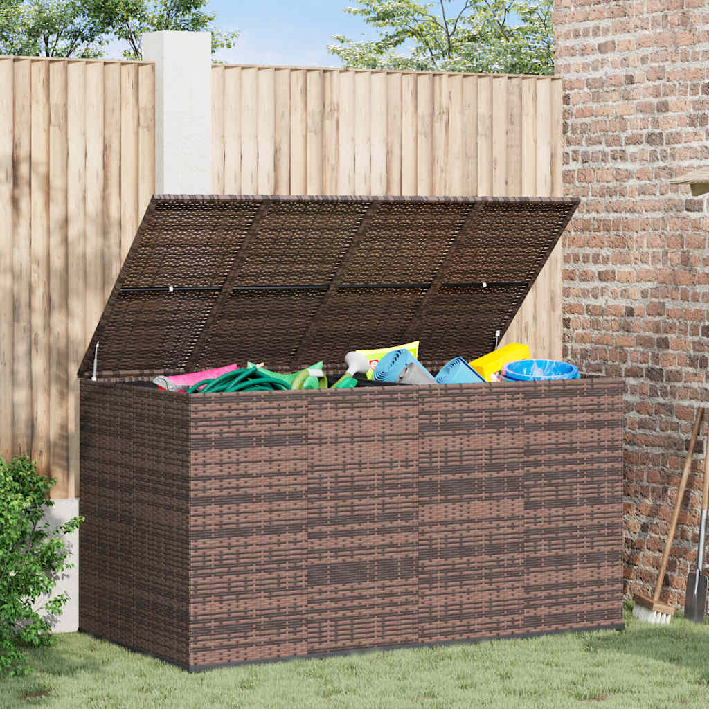 Garten-Kissenbox PE Rattan 100x49x103,5 cm Schwarz