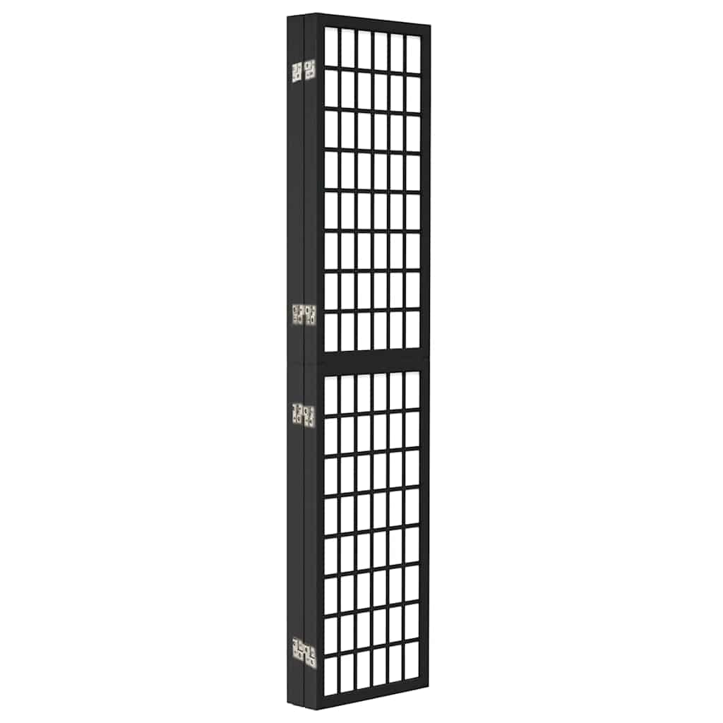 3-tlg. Paravent Japanischer Stil Faltbar 120x170 cm Schwarz