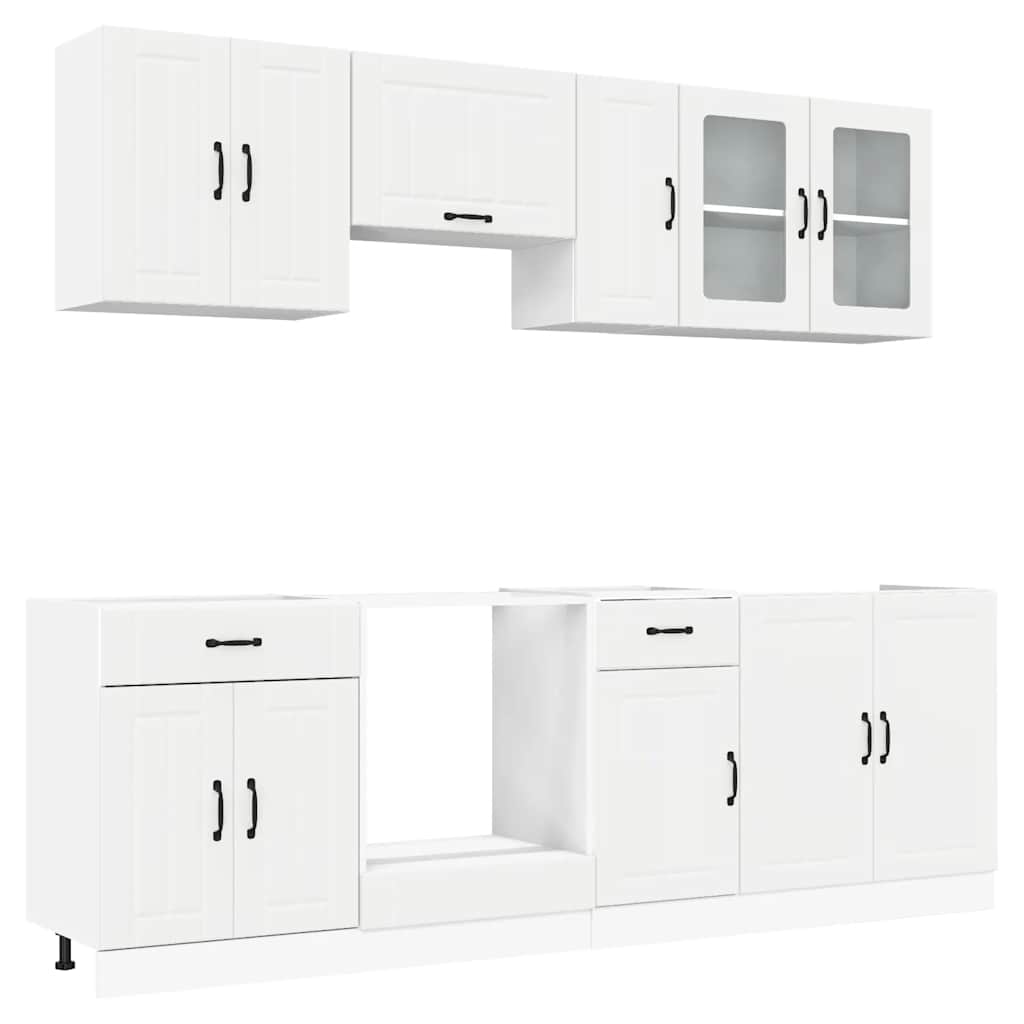 8-tlg. Küchenschrank-Set Kalmar Weiß Holzwerkstoff