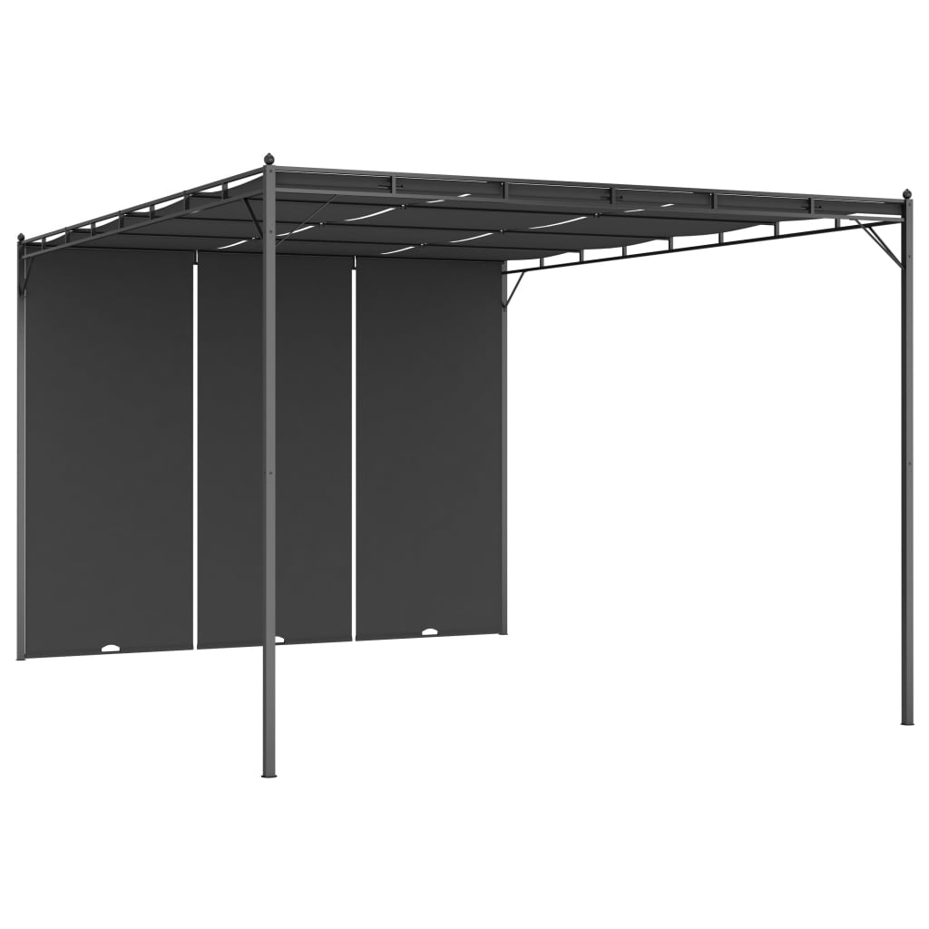 Pavillon 4 x 3 x 2,3 m Grün Polyester und Stahl