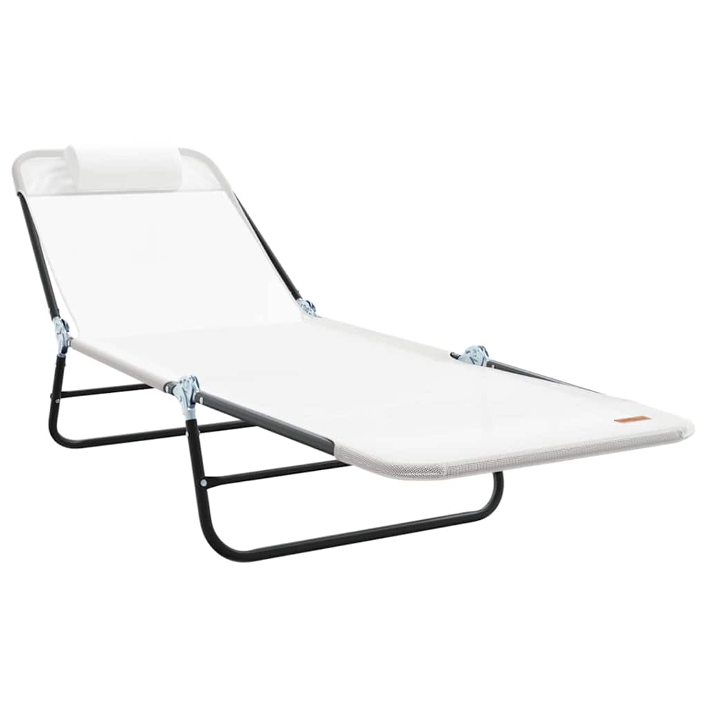 Klappbare Sonnenliege Creme 182 x 55 x 85,5 cm Textilene