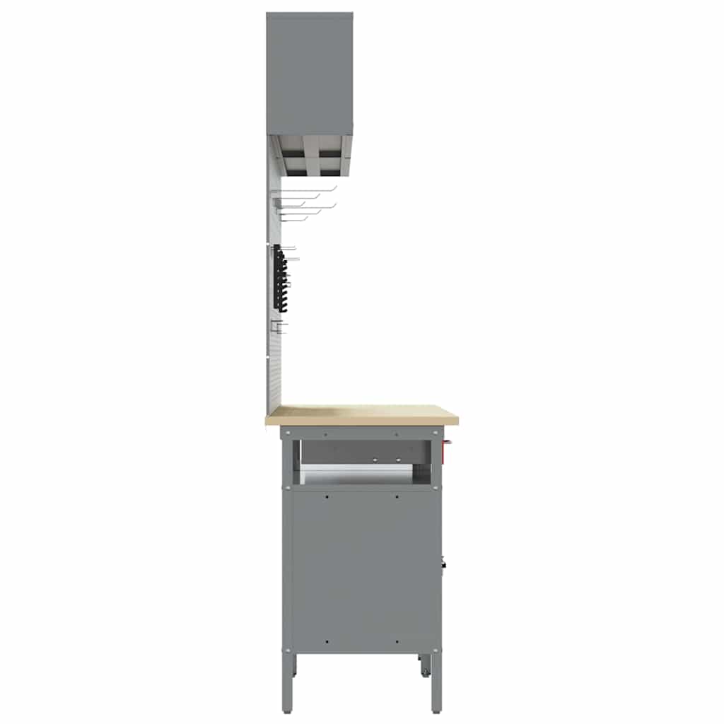 Werkbank-Set mit Schubladen 2 pcs Rot und Grau 200 x 55 x 85 cm