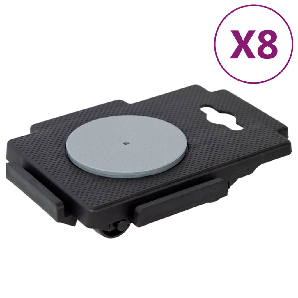 Transportroller mit 8 Rollen 4 Stk. Schwarz Polypropylen 150 kg