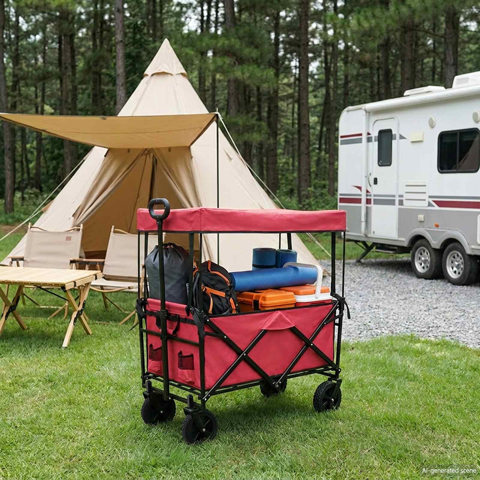 Klapp-Handwagen Schwarz 105 x 56,5 x 116 cm Oxford-Stoff