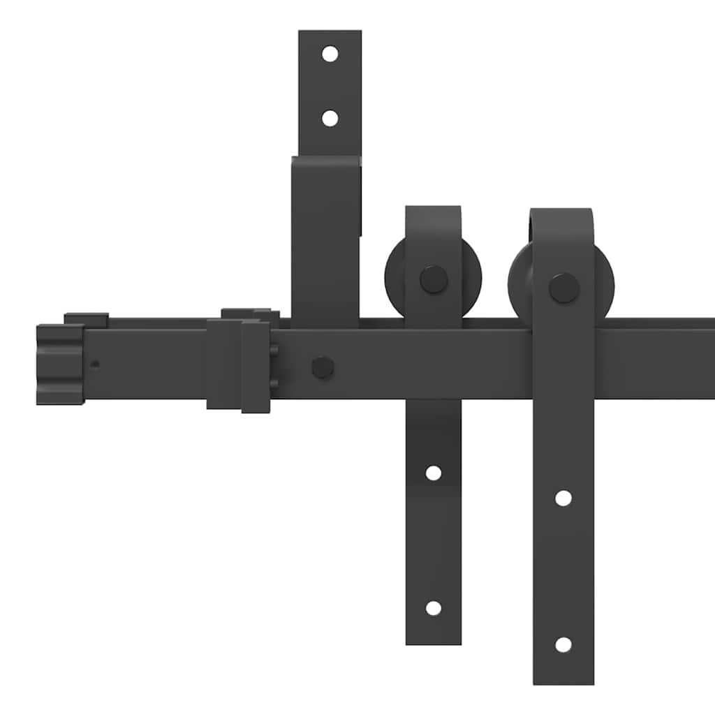 Schiebetürbeschlag-Set 152,5 cm Stahl Schwarz