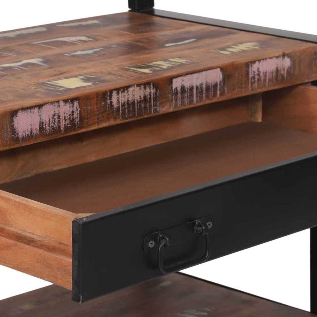 Küchenregal Braun und Schwarz 80 x 40 x 160 cm Massivholz Mango