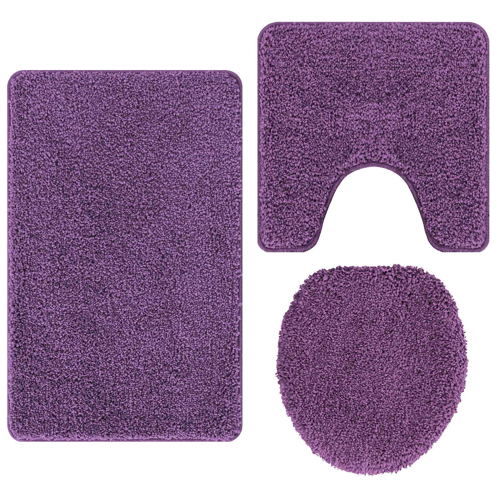 Anti-Rutsch Badematten-Set 3 pcs Grau PP
