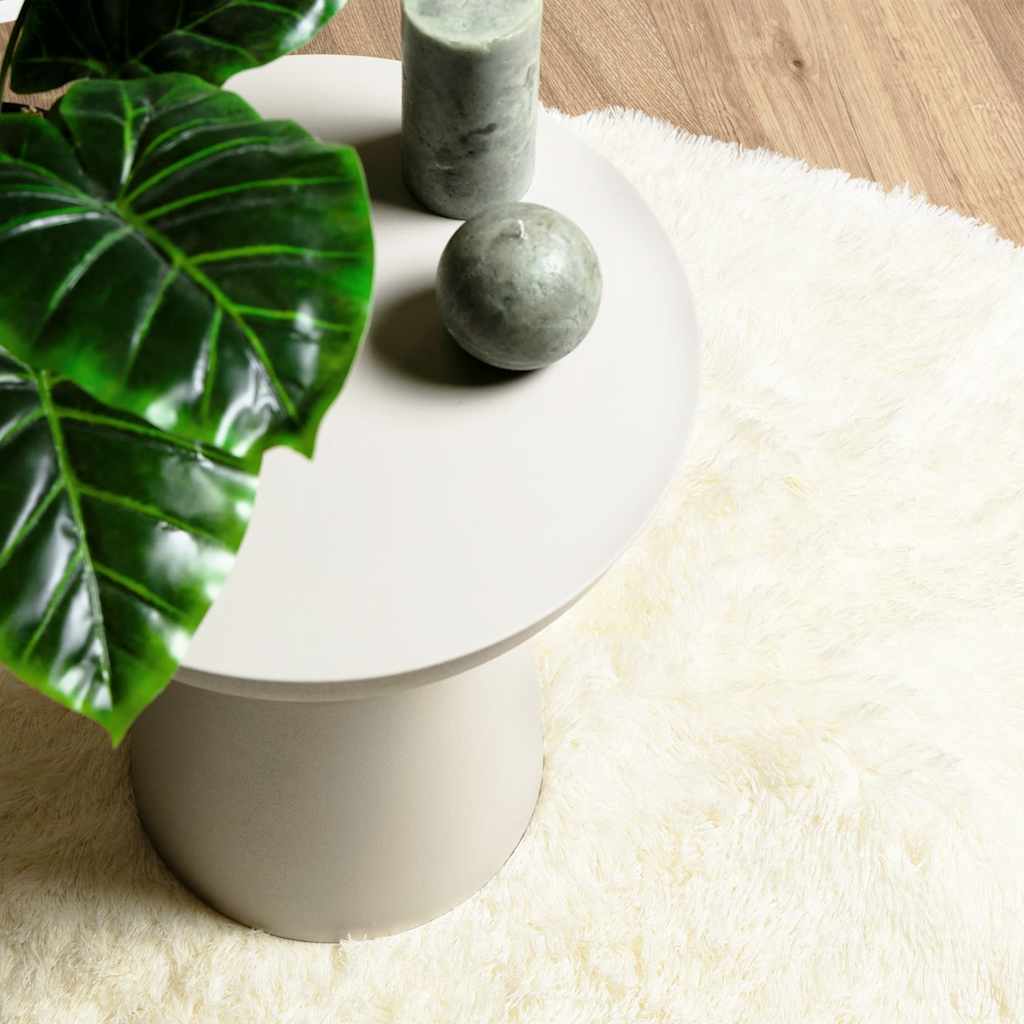 Teppich Shaggy Hochflor NAVARRA Beige 60x100 cm Polyester